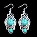 Tagoo Women's Silver Alloy Round Turquoise Earrings