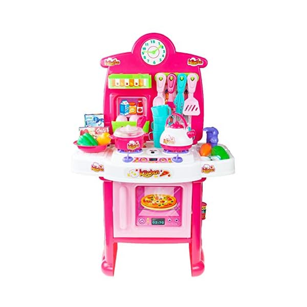 SILUK Küche,Spielküche, Kinderküche, Spielzeugküche mit vielen Zubehör
