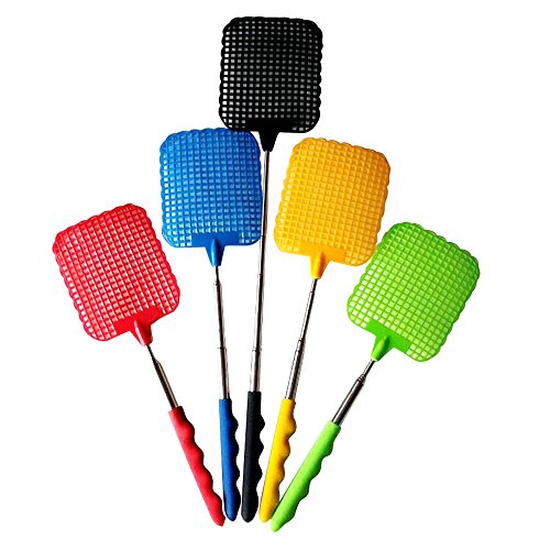 CMrtew Plastic Telescopic Extendable Fly Swatter Prevent Pest Anti Mosquito Pest Reject Insect Killer Tool Fly Swatter Beat (Random)