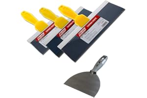 YOOZENA Wall Board Taping Knife Set - 4-Piece Blue Steel Drywall Finishing Knives 6"- 8"- 10"- 12"