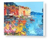 Colors at Portofino Fine Art Print Italian Seascape Canvas (16x21 20x26 24x32 30x40) Wall Art Sea Home Decor Impressionist Living Room Bedroom Christmas Gifts For Her Wife Woman Agostino Veroni