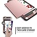 iPhone 6s Plus Case, Anuck Shockproof iPhone 6s Plus Wallet Case [Card Pocket] Anti-Scratch Protective Shell Rubber Bumper Case with Slide Card Holder Slot for Apple iPhone 6 Plus 6s Plus - Rose Gold