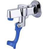 Glass Filler Faucet, Wall Mount Push Back Glass Filler Female Inlet&amp;Flange | Push-Back Water Bottle Filling Station, Brass Water Bottle Filler Faucet for Bar Cafe Hotel Kitchen, Drinking Water Faucet