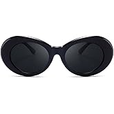 Armear Women Vintage Clout Goggles Oval Sunglasses Retro Hip Hop Style Small Round Eyewglasses UV400