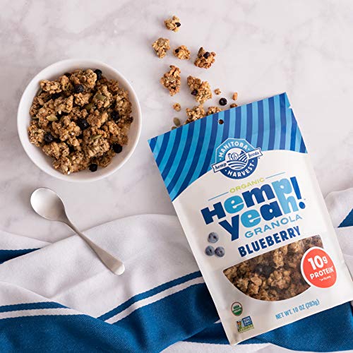 Manitoba Harvest Hemp Yeah! Granola, Blueberry, 10oz, with 10 g of Protein, 3.6 g Omegas, 3 g of Fiber and less than 10 g Sugar Per Serving, Organic, Non-GMO (Pack of 3) - Thumbnail 5