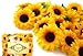 (100) Silk Yellow Sunflowers sun Flower Heads , Gerber Daisies - 1.5