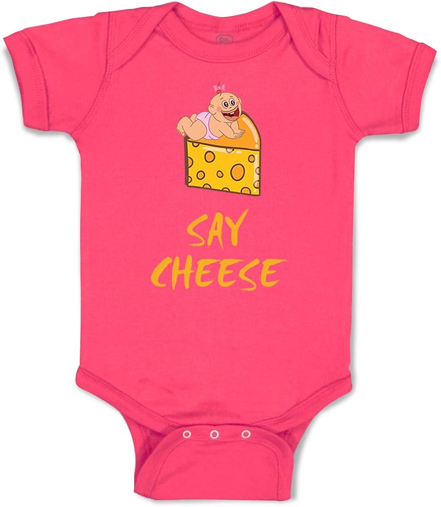 Custom Baby Bodysuit Say Cheese Funny Humor Funny Cotton
