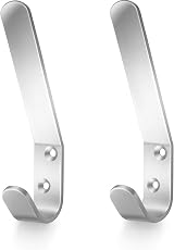 SISI UK Aluminum Double Hat and Coat Hanger Hooks Pack of 10 view 2