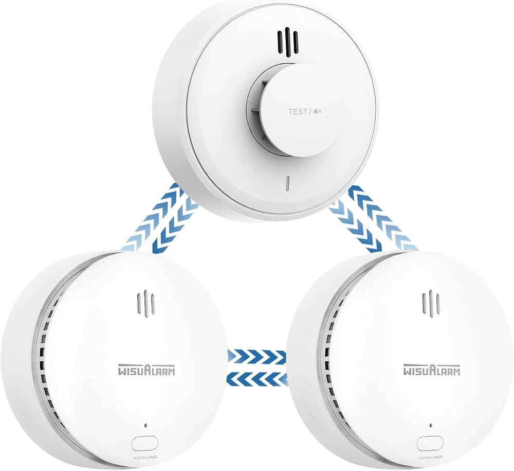 WISUALARM Smoke and Heat Alarm Bundle Scotland Pre-Linked 10-Year Battery