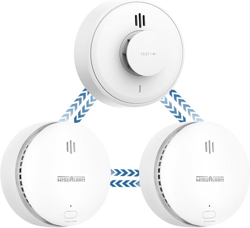 WISUALARM Smoke and Heat Alarm Bundle Scotland Pre-Linked 10-Year Battery