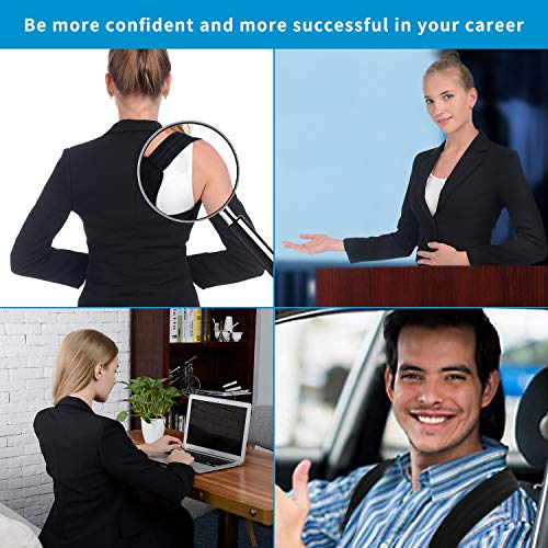 Anoopsyche Posture Corrector for Women and Men Upper Back Brace and Provide Clavicle Support for Thoracic Kyphosis and Shoulder Neck Pain Relief (Medium 27.6-39.4 inch) - Thumbnail 4