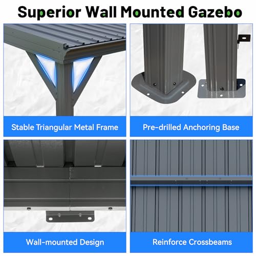 SHPAI 12x16 Wall Mounted Lean-To Gazebo Review: Hardtop Outdoor Shelter image 24