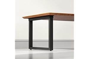 TIEOU Metal Coffee Table Leg 16” Height Industrial Rectangle Legs, Metal Bench Legs for Table Mid-Century Modern Design, Set of 2