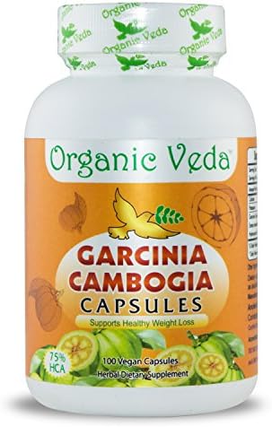 Organic Garcinia Cambogia Extract 100 Veg Capsules. 100% Pure and Natural Raw Herb Super Food Supplement. Non GMO, Gluten FREE. US FDA Registered Facility. Kosher Certified Vegetarian Capsule. All Natural!