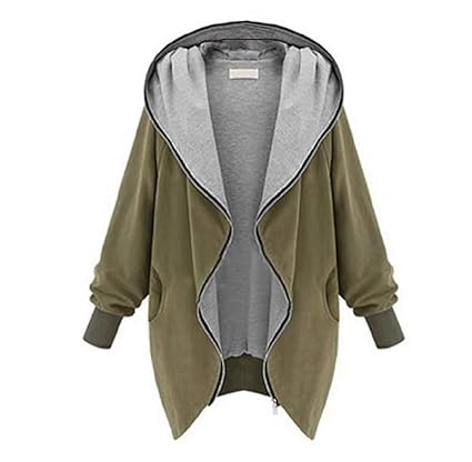 YWLINK Baumwolle Damen Oversize Hip Hop Zipper Hoodie Kapuzen Jacke Frauen Parka Trenchcoat Windjacke Outwear