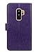 Lozeguyc 3D Beauty Lucky Flowers Butterfly PU Leather Credit Card Kickstand Strip Wallet Cover for Samsung Galaxy S9-Purple