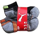 Puma All Sport Cushioned Low Cut Socks - 6 Pack Shoe Size 4 - 9.5 (Black/Grey)