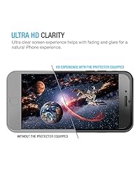 Mica protectora para iPhone 8 Plus   7 Plus. Protectores Apple premium de vidrio templado para iPhone 7 Plus   iPhone 8 Plus   6s Plus   6 Plus [sin preocupaciones] compatible con la mayoría de estuches 3D 2016 2017