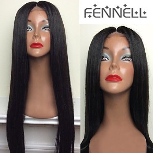 Fennell 100% Human Hair Silky Straight Lace Front Wigs/Full Lace Wigs With Baby Hair Natural Color Human Hair Lace Wigs For Women (Full lace wig 10 inches)