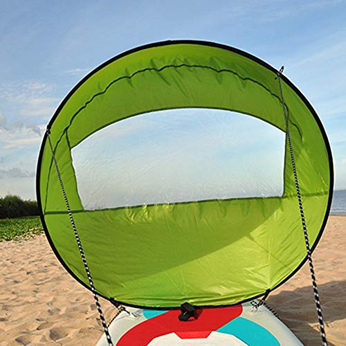 Tubwair 42.5 inch Downwind Wind Sail Sup Paddle Board Instant Popup Board Kayak Sail Kit for Kayak Boat Sailboat Canoe Foldable Style, Easy Setup, Deploys Quickly & Compact (Green)