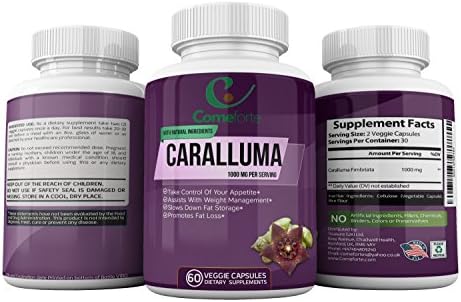 100% NATURAL CARALLUMA – 1000mg/SERVING – SUPPRESS APPETITE - BURN FAT - PROMOTE REDUCTION IN WAIST CIRCUMFERENCE - PROMOTE LEAN MUSCLE MASS – USA MADE – SAFE FOR MEN &amp; WOMEN