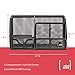 Makeup Organizer with 6-Compartment and Pull Out Drawer | Countertop Cosmetic Storage Box Caddy | Bathroom & Bedroom Display Case For Makeup, Lipstick, Brushes, Mirror | The Mesh Collection, Black