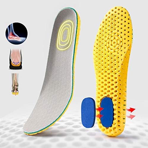 XINIFOOT 3 works Elastic Shock Absorbing Shoe Insoles Breathable Honeycomb Sneaker Inserts Sports Shoe Insole Replacement Insoles for Men and Women (Yellow) - Image 4