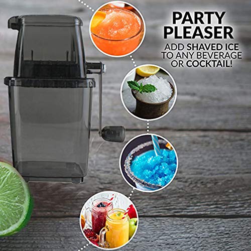 CZ-XING Crushed Ice Maker Manuell Eiscrusher Edelstahl crushed ice maschine mit Handkurbel Ice Crusher Sommer-Stromloser… – Bild 7