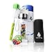 Liquid Savvy 24oz Water Infuser – Fruit Infused Water Bottle with Leak Proof Flip Top Lid, Tritan Plastic with Bottom Infusing Design with Neoprene Insulated Sleeve, Strainer & Bottle Brush (White)