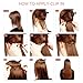 7pcs/set Clip in Hair Extensions 20inch Long Wavy Natural Color Heat Resistant Kanekalon Synthetic Hairpiece Gifts for Girl Lady Women (1B#)