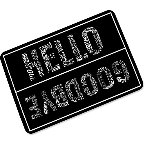 BlueSpace Printing Doormat Outdoor Indoor Rubber Door Mats Thin Non Slip Carpets for Front Door Kitchen Bedroom Garden, 2' x 3' (Hello-Goodbye 1)