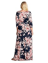 Tua EE. UU. 3 4 Manga exótico de Bohemia impresión punto elástico Wrap Maxi vestido