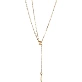 Dainty Gold Y-Shape Lariat Chain Necklace for Women 18K Gold Plated Minimalist Water Drop Pendant Layering Jewelry Elegant Collarbone Chain Trendy Y2K Aesthetic Jewelry Choker Stylish Everyday Gifts