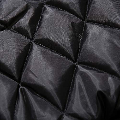 Hanican Men Winter Coat Faux Fur Hooded Patchwork Jacket Fashion Thicken Cotton Outerwear, Black, XXL