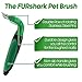 DEMATTING TOOL for DOGS and CATS | 2 Sided Rake with Dual Shedding Blades | Cat Hair Remover Comb for Knots, Tangles & Mats | Dog Brush for Long Haired | Pet Grooming Kit Essentials (FURshark, Green)