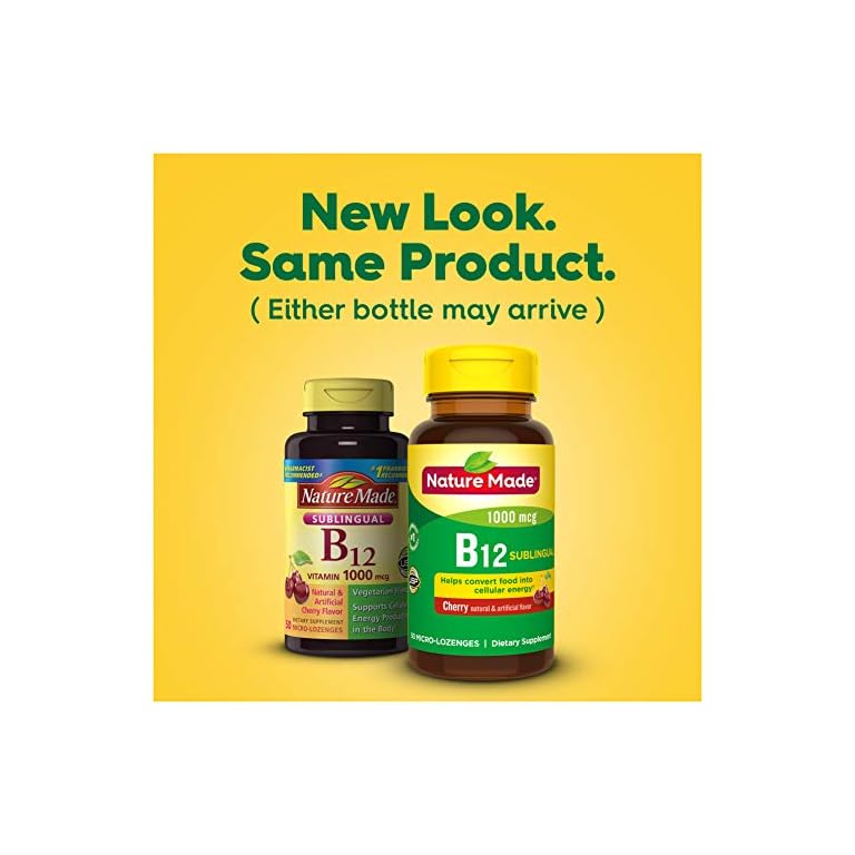 Nature Made Sublingual Vitamin B12 1000 mcg MicroLozenges, 50 Count