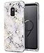 Galaxy S9 Case,Samsung Galaxy S9 Case,Spevert Marble Pattern Hybrid Hard Back Soft TPU Raised Edge Ultra-Thin Shock Absorption Slim Protective Cover Case for Samsung Galaxy S9 2018 - White