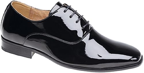 Poshtotz Boys Shoe Black Patent Lace Up Wedding Formal Christening