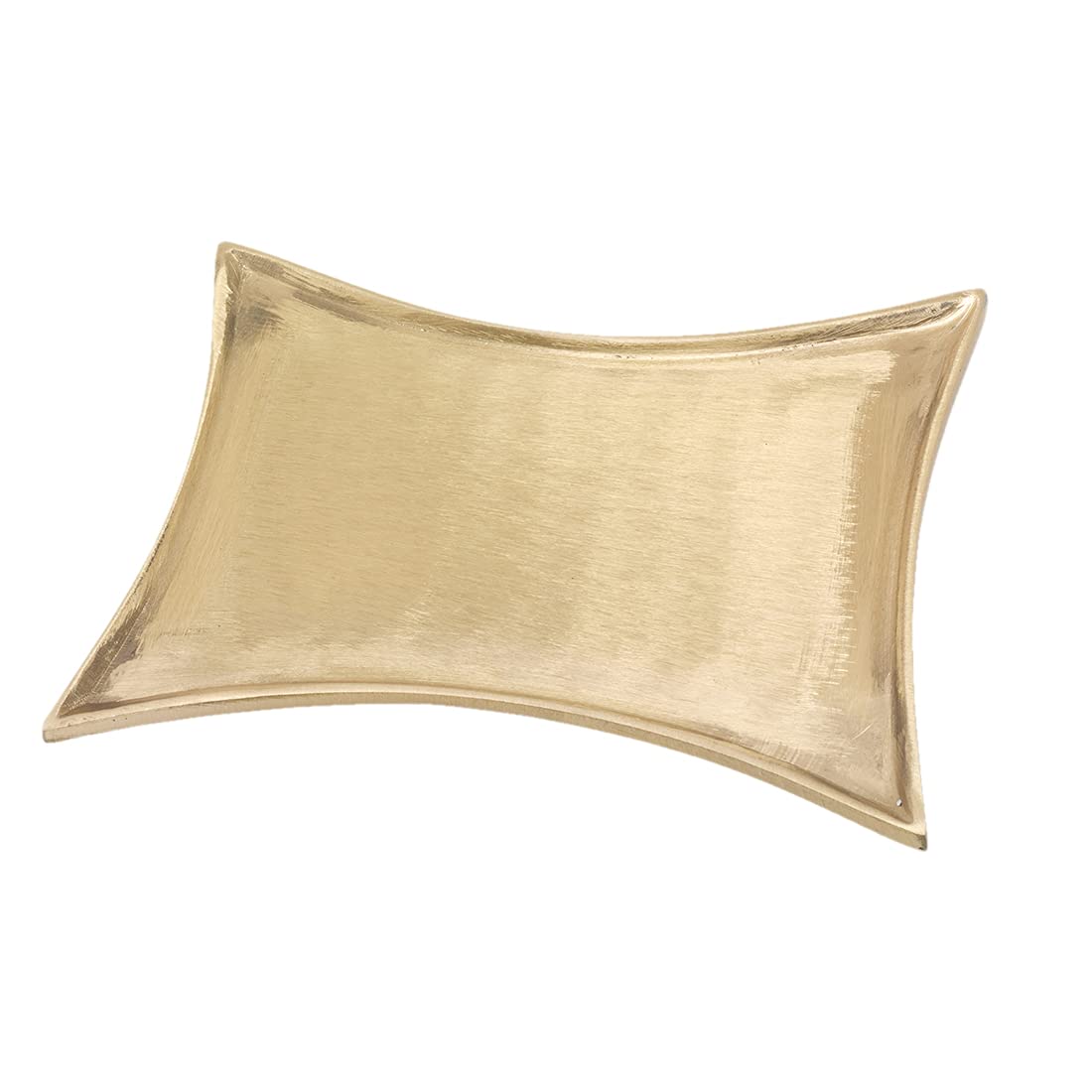 NKlaus Candle Plate Conkav 17x10cm Brass gold matt Deco Plate Candle Holder Handmade 10544
