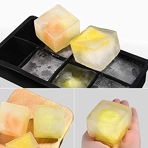 Ice Cube Trays with Lids Large Size Silicone Square Ice Cube Molds for