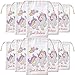 IN WORDS Unicorn Party Favor Gift Bags - Cotton Goodie Drawstring Loot Treat Bags for Girls, Kids Birthday Favors Decoration Supplies (10 Pack)