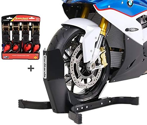 ConStands Motorcycle Front Wheel Chock with Ratchet Set for Ducati Streetfighter 848/ S, Supersport/S Easy Plus