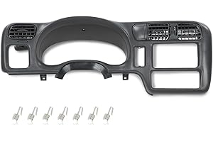G-PLUS Dashboard Bezel Cluster Dash Bezel Trim Double Din Fit For Chevy Blazer S10/GMC Jimmy Sonoma 1998 1999 2000 2001 2002 2003 2004 Dash Trim Bezel Cover,Dark Gray