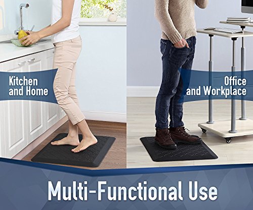 Memory foam Bath/Kitchen Mat 20 inch x 30 inch anti fatigue work standing Ergonomic Comfort Floor Mats Grey
