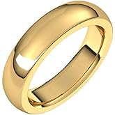 Sonia Jewels Solid 14k Yellow Gold 5mm Comfort Fit Heavy Wedding Band Ring Classic Plain Traditional - Size 8.5