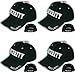4 Pack Security Hat Baseball Ball Cap Black Embroidered Adjustable 100% Cotton