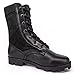 WIDEWAY Men's Military Jungle Boots Full Grain Leather Speedlace Desert Boots Combat Outdoor Work Water Resistant Boots, Black