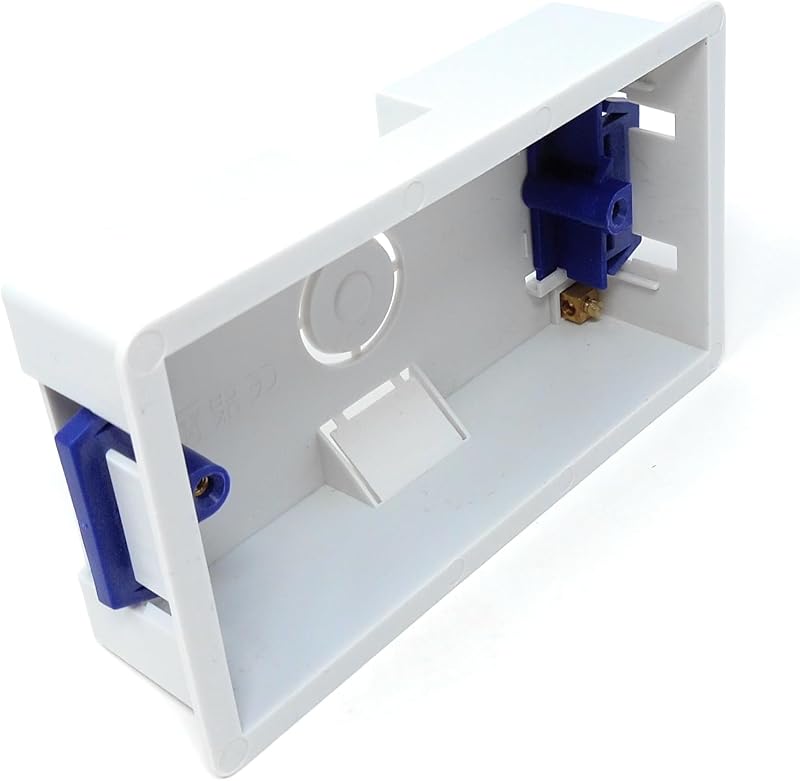 DRUT Double 2 Gang Dry Lining Back Box 35mm Pattress with Adjustable Lugs