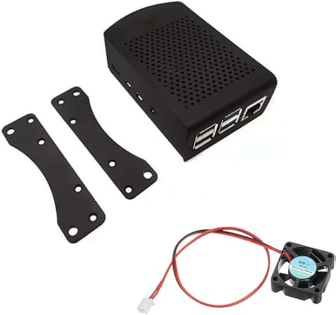 ILS - Carcasa protectora para Raspberry Pi 4 Model B (aleación de aluminio), color negro