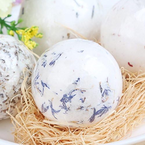 Natural Sea Salt Bomb Ball for Bath with Super Fragrant Petals, HMMS Softening Keratinized Skin Body Relax Essential (bulk 1pcs)
